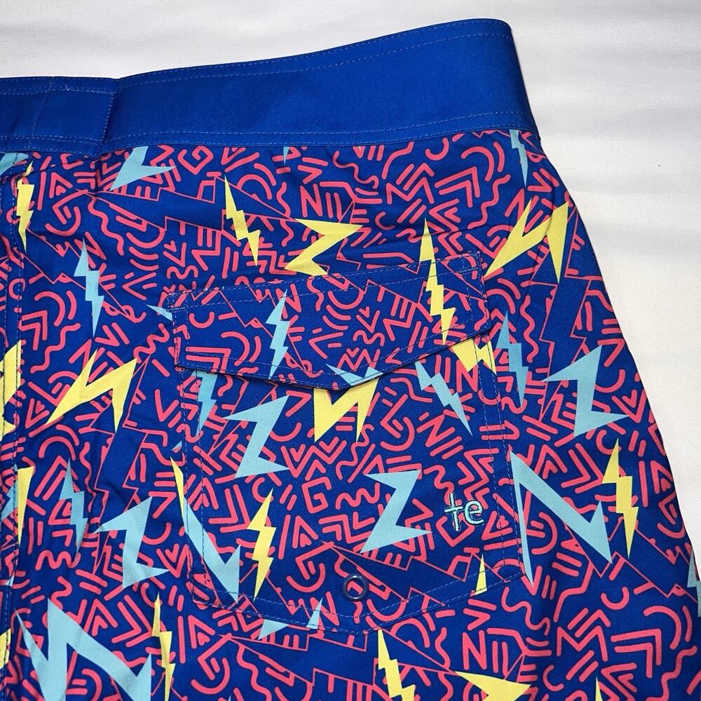 Tipsy Elves Board Shorts Size 34 Grease Lightning Retro 80s Theme Swim NEW NWT - Picture 11 of 13